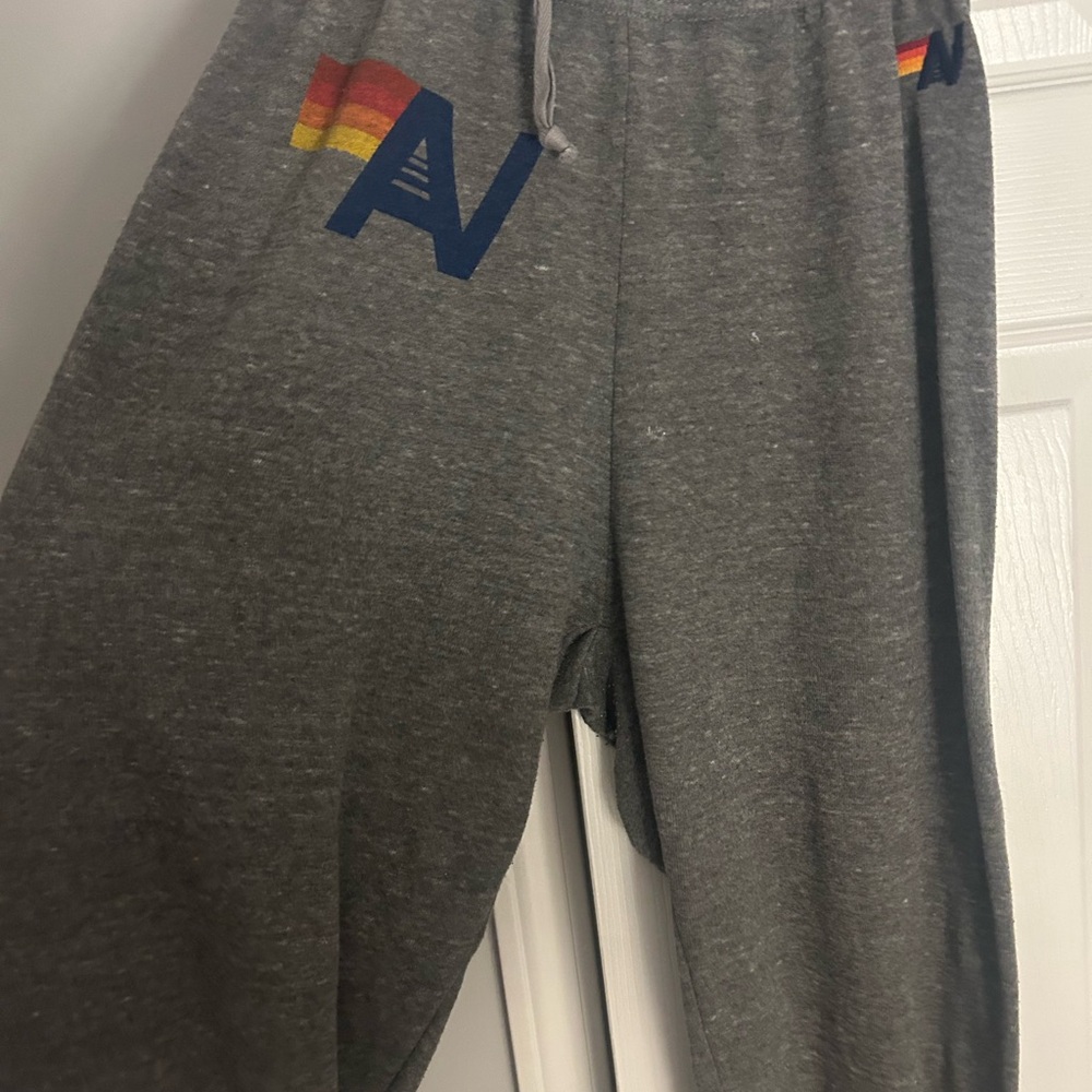 Aviator Nation LOGO SWEATPANTS - HEATHER GREY